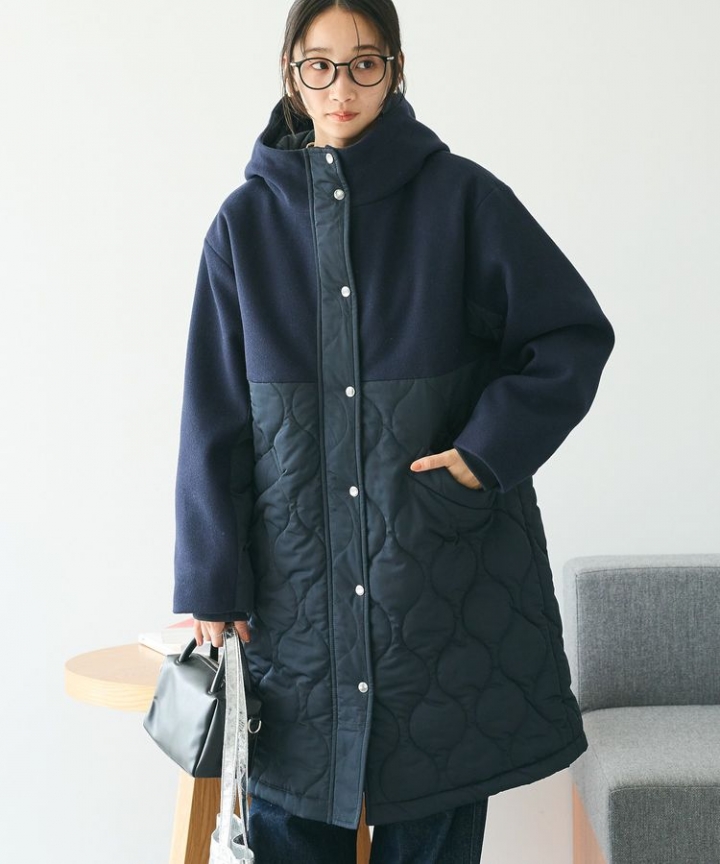 【予約】キルト切替フードコート/24AW