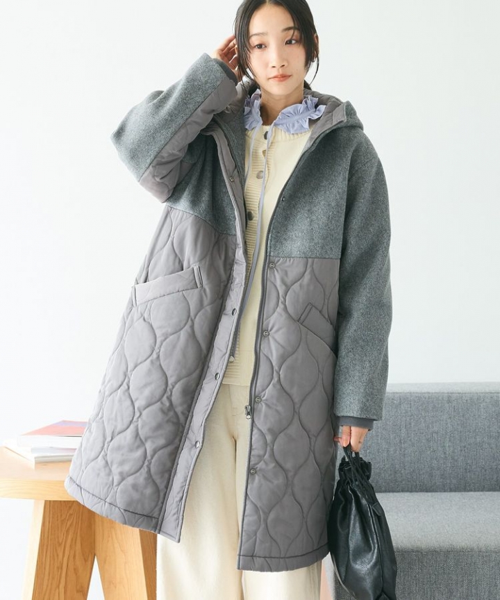 【予約】キルト切替フードコート/24AW