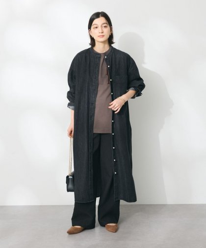 デニムパールボタンワンピース/24AW